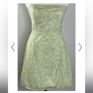 Vineyard Vines Size 12 Pink & Green Shell Beach Shift Dress